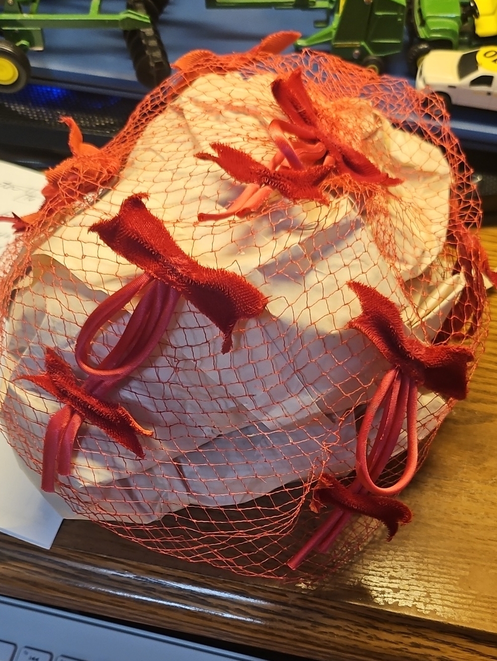 Red Bow Veiled Fascinator Hat - Women Accessories